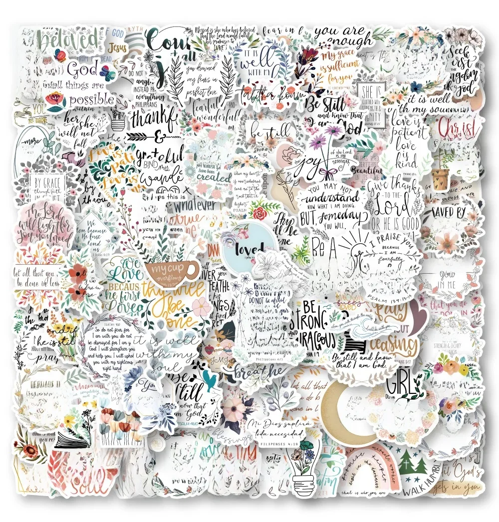 100 pièces nouveaux autocollants Bible pour Snowboard ordinateur portable bagages voiture réfrigérateur bricolage style vinyle décor à la maison autocollants