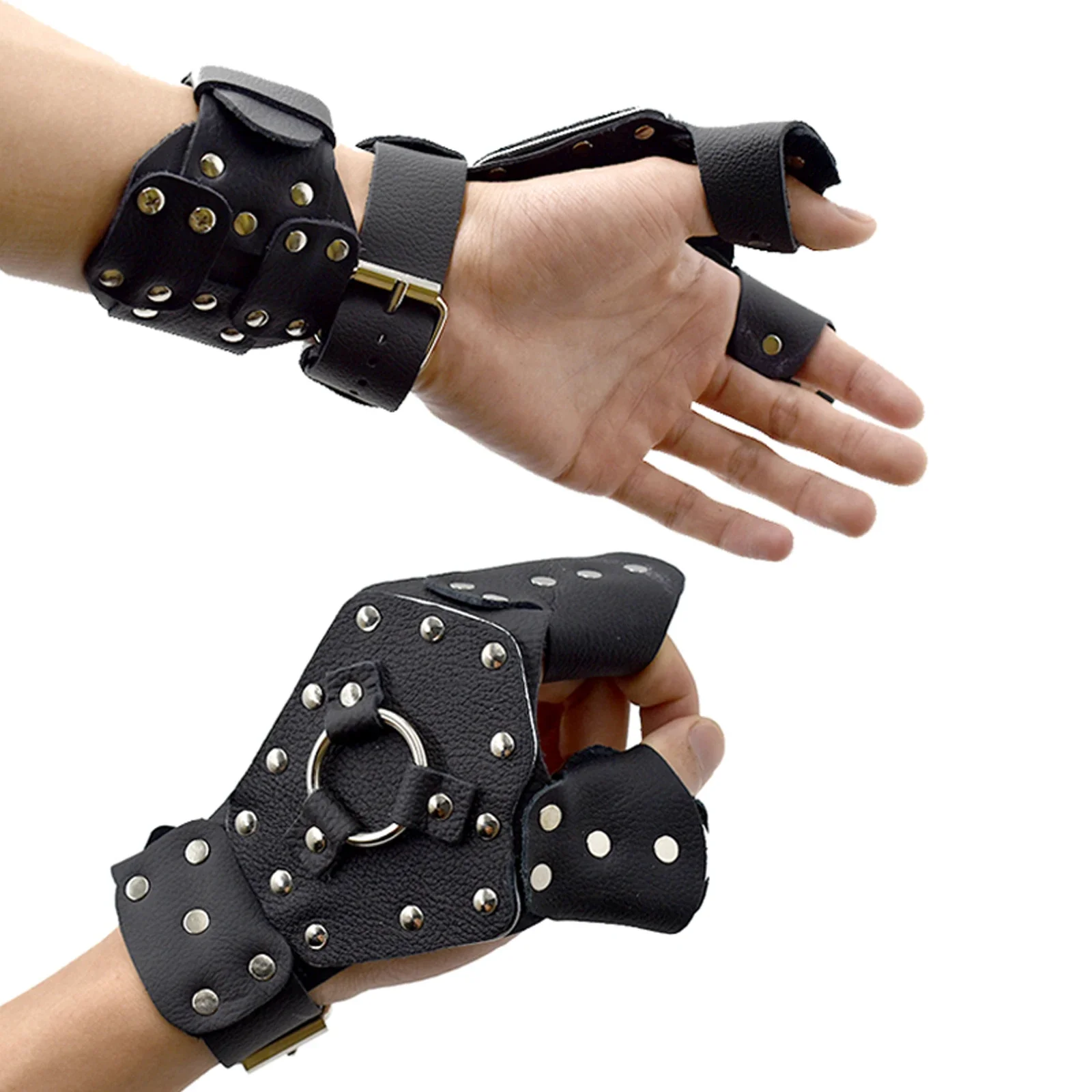 Outdoor Schießen Angeln Hand Schutz Armband Schleuder Armschutz Anzug PU Leder Gummi Stahl Blatt