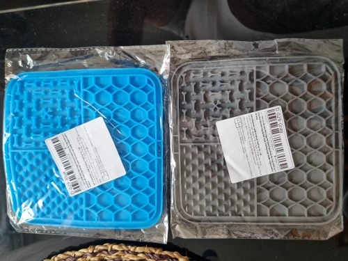Customer review photo for Dog Lick Mat with Suction Cups