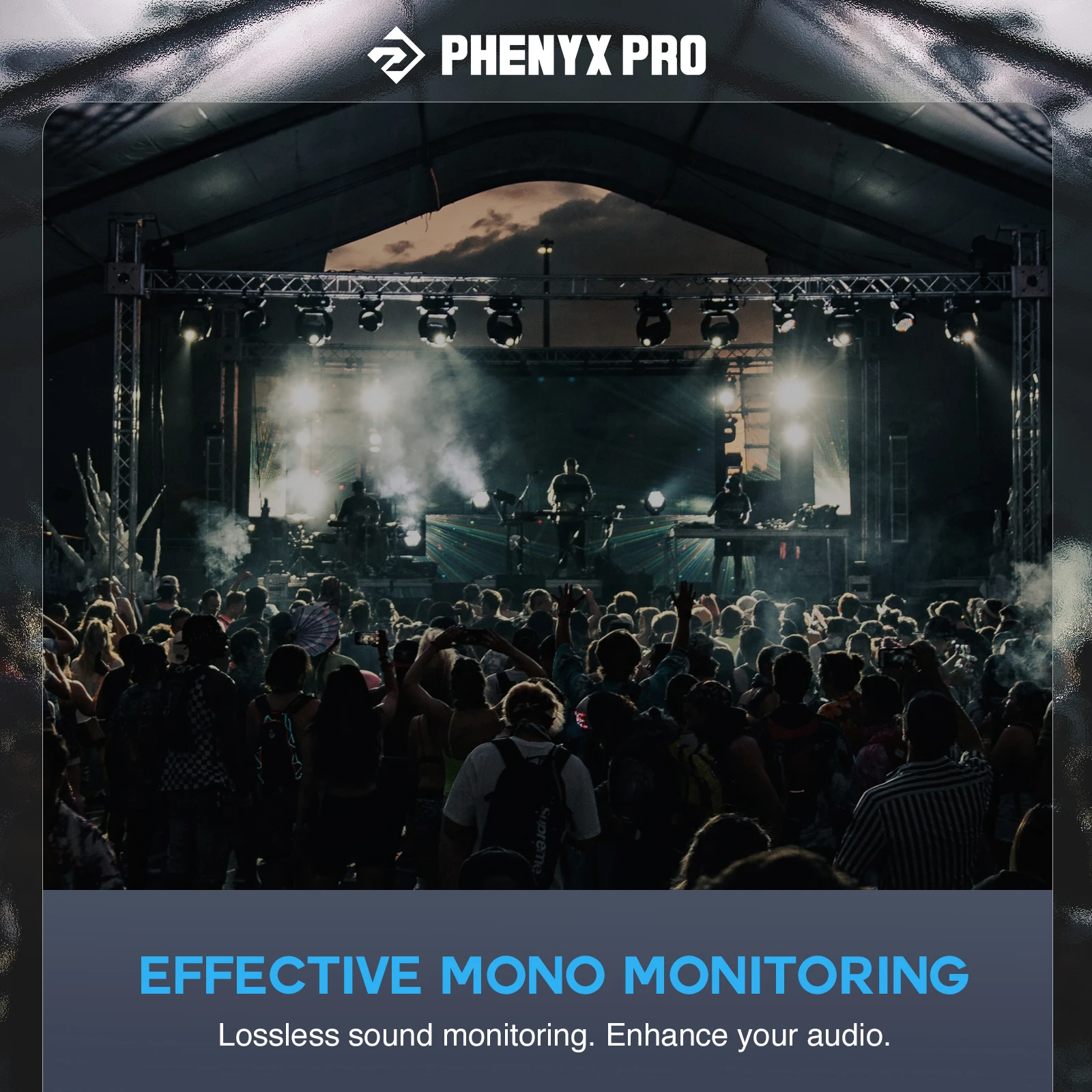 Phenyx Pro PTM-22 UHF Mono Dual In Ear Monitor Wireless System with Rackmount Kit Left/Right Outputs 2X50 Frequencies500/900MHz