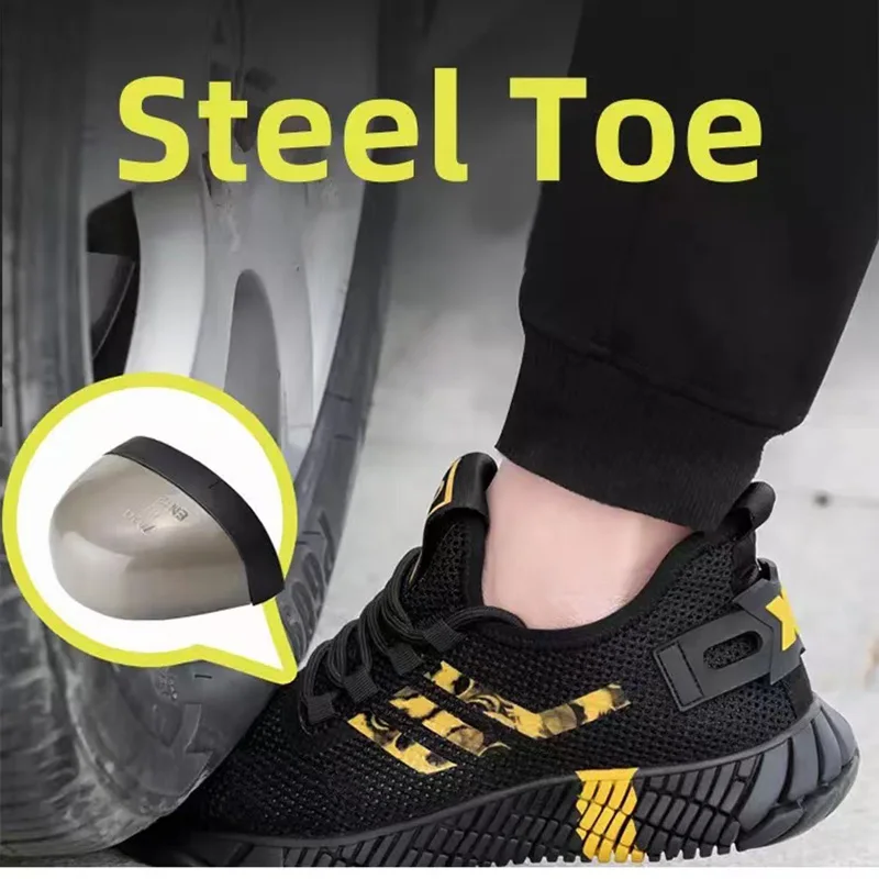 حجم كبير 48 47 أحذية سلامة العمل لي النساء أحذية مقاومة للثقب خفيفة الوزن أحذية أمان الهواء تنفس الصلب تو أحذية عمل #3