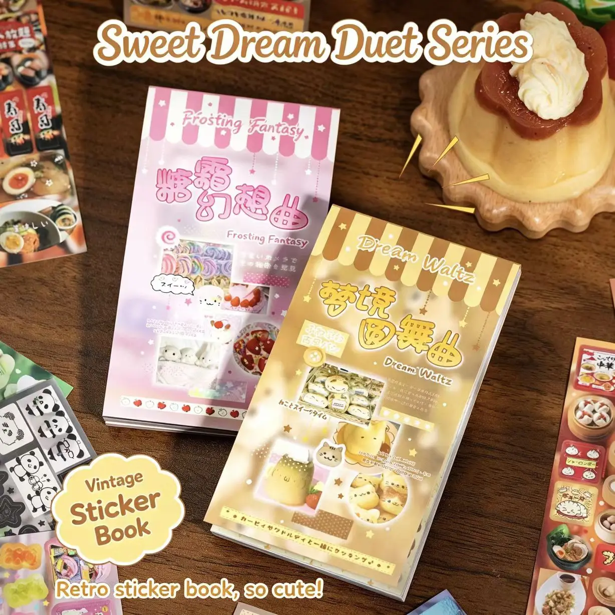Die-Cut Sticker Book Sweet Dream Duet Japanese Vintage Style Journal Supplies DIY Phone Back Card Collage