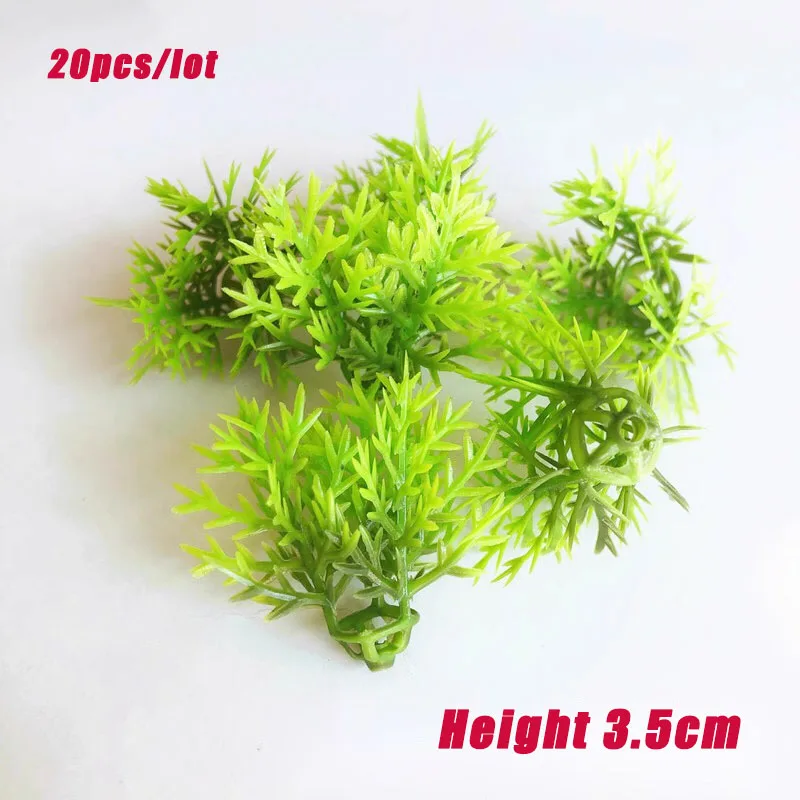 20pcs 3.5cm Miniature Grass Diy Model Making Simulation three-legged Grass Pine Green Fake Lawn Grass Fish Tank Aquarium Grass