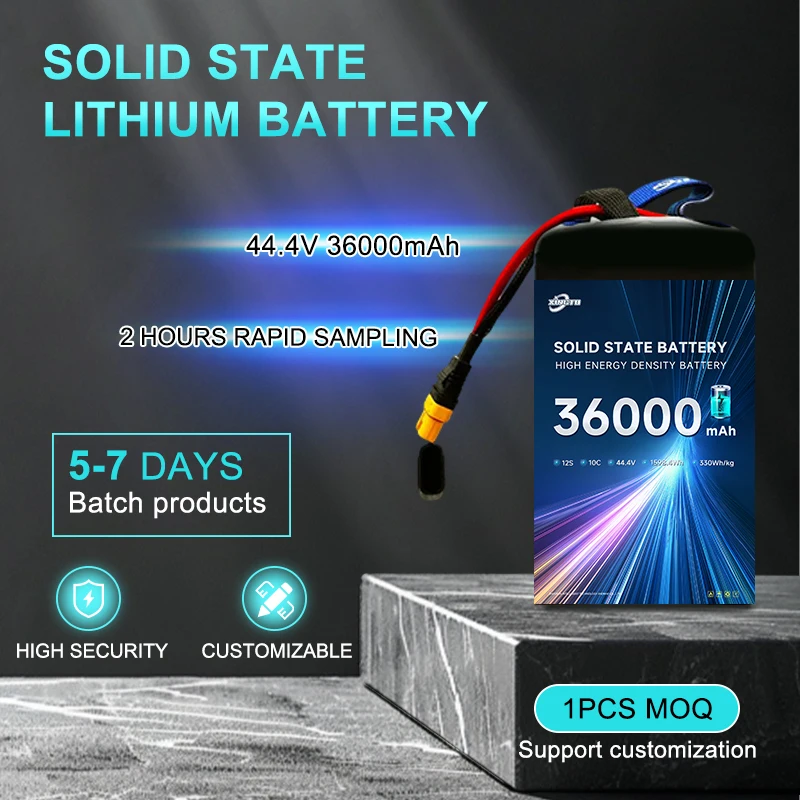 

Высококачественный твердотельный литий-ионный аккумулятор XINGTO 10C 3.7V-88.8V 36000mAh 330WH/KG для дронов-грузоперевозчиков и пожарных дронов