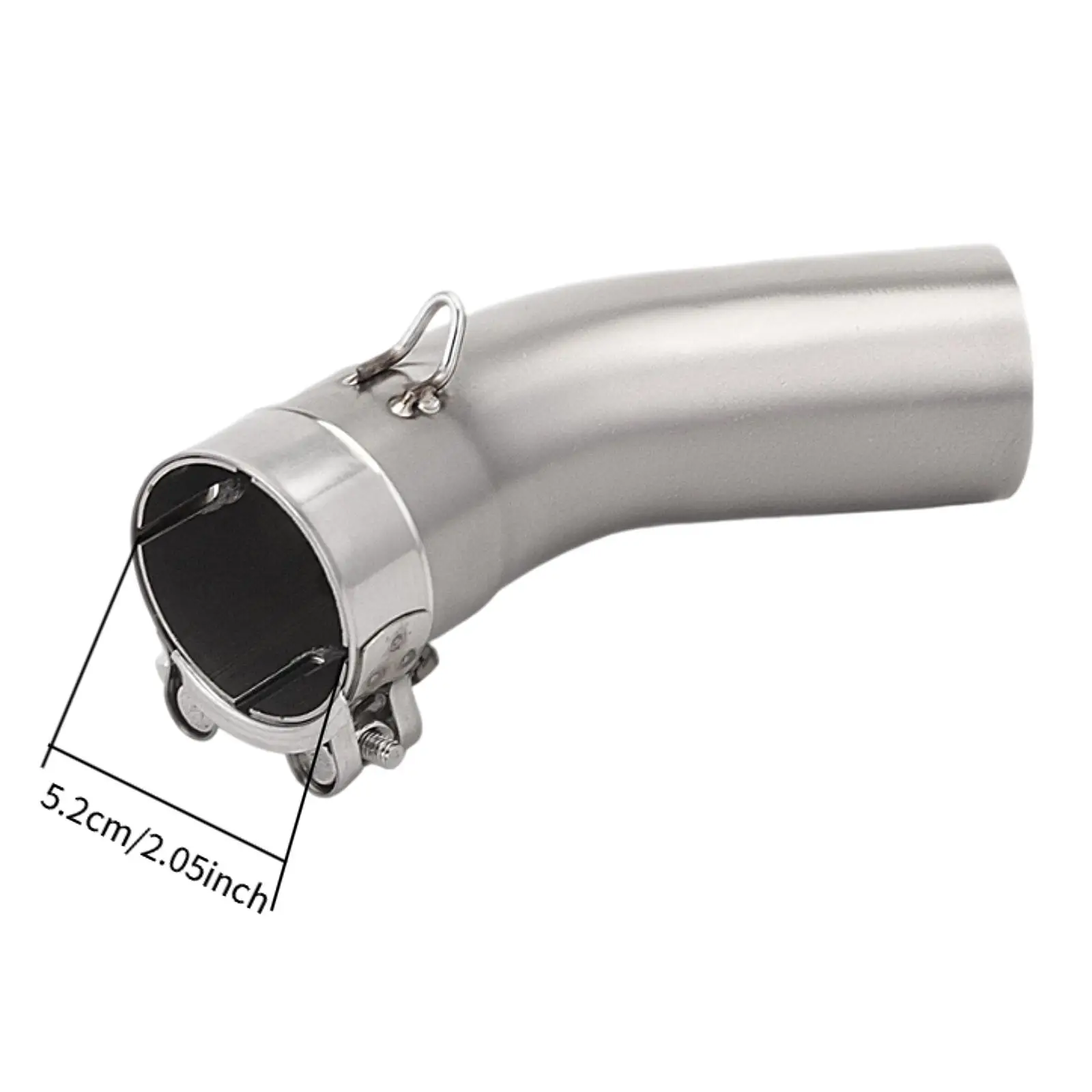 Adaptador de silenciador de escape, tubo de conexão, acessórios de motocicleta, tubo médio de silenciador, tubo de escape médio de aço inoxidável, diâmetro 52mm
