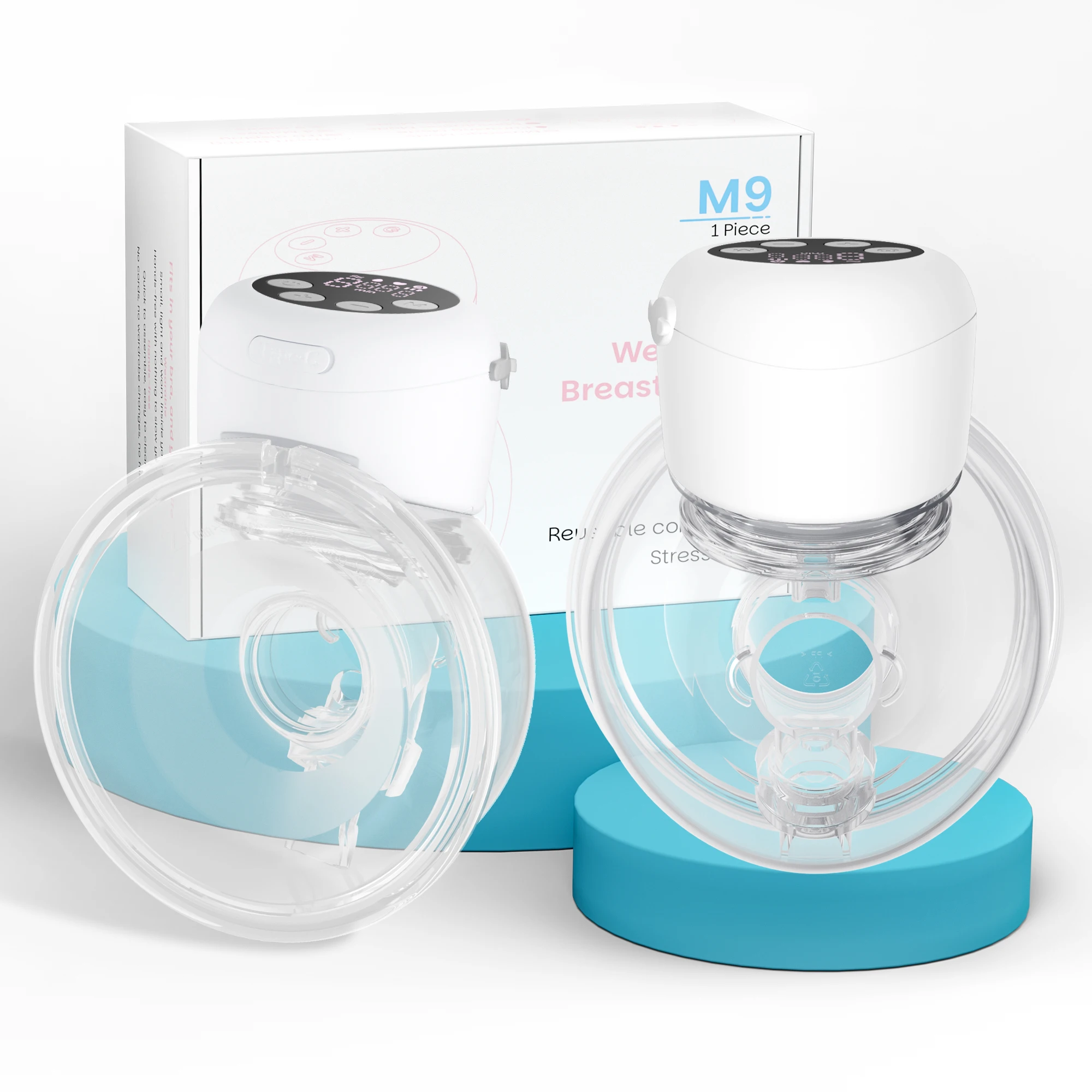Electric Wearable Breast Pump 4 Modes 9 Suction Levels Silent BPA-Free Hands Free Portable Breastfeeding for Newborn,24mm Flange