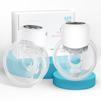 Electric Wearable Breast Pump 4 Modes 9 Suction Levels Silent BPA-Free Hands Free Portable Breastfeeding for Newborn,24mm Flange