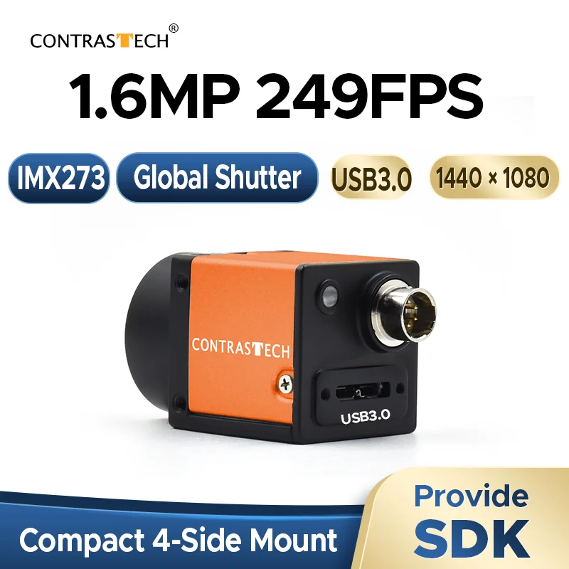 

Industrial USB3.0 Global Shutter Camera 1.6MP 249fps IMX273 Machine Vision Camera for AOI Inspection Automation Robotics PCB
