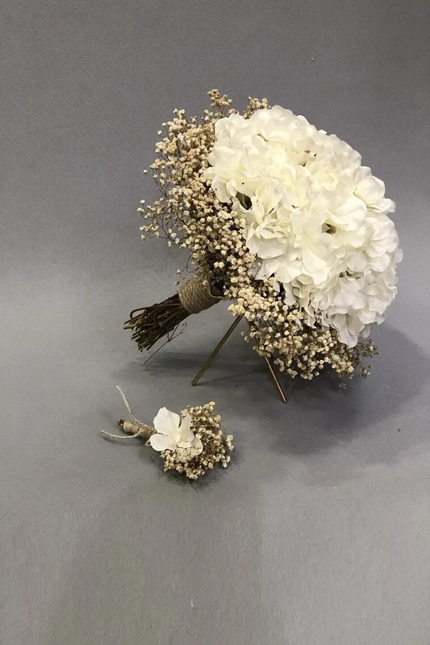 Cô Dâu Phù Dâu Cưới Hoa Trắng Hoa Lụa Hoa Loa Kèn Nhân Tạo Chú Rể Boutonniere Chân Mariage Bó Hoa Cưới Accessorie