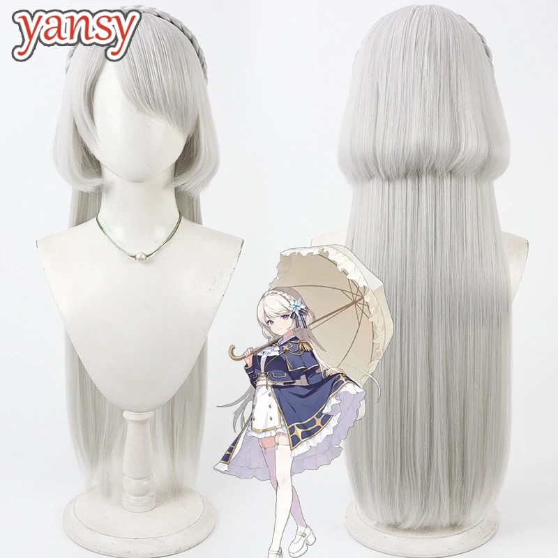 Yansywig Synthetic Hair Kirkland Cosplay Wigs Dorothea Kirkland Halloween 60cm Long Straight Silver White Wig Heat Resistant