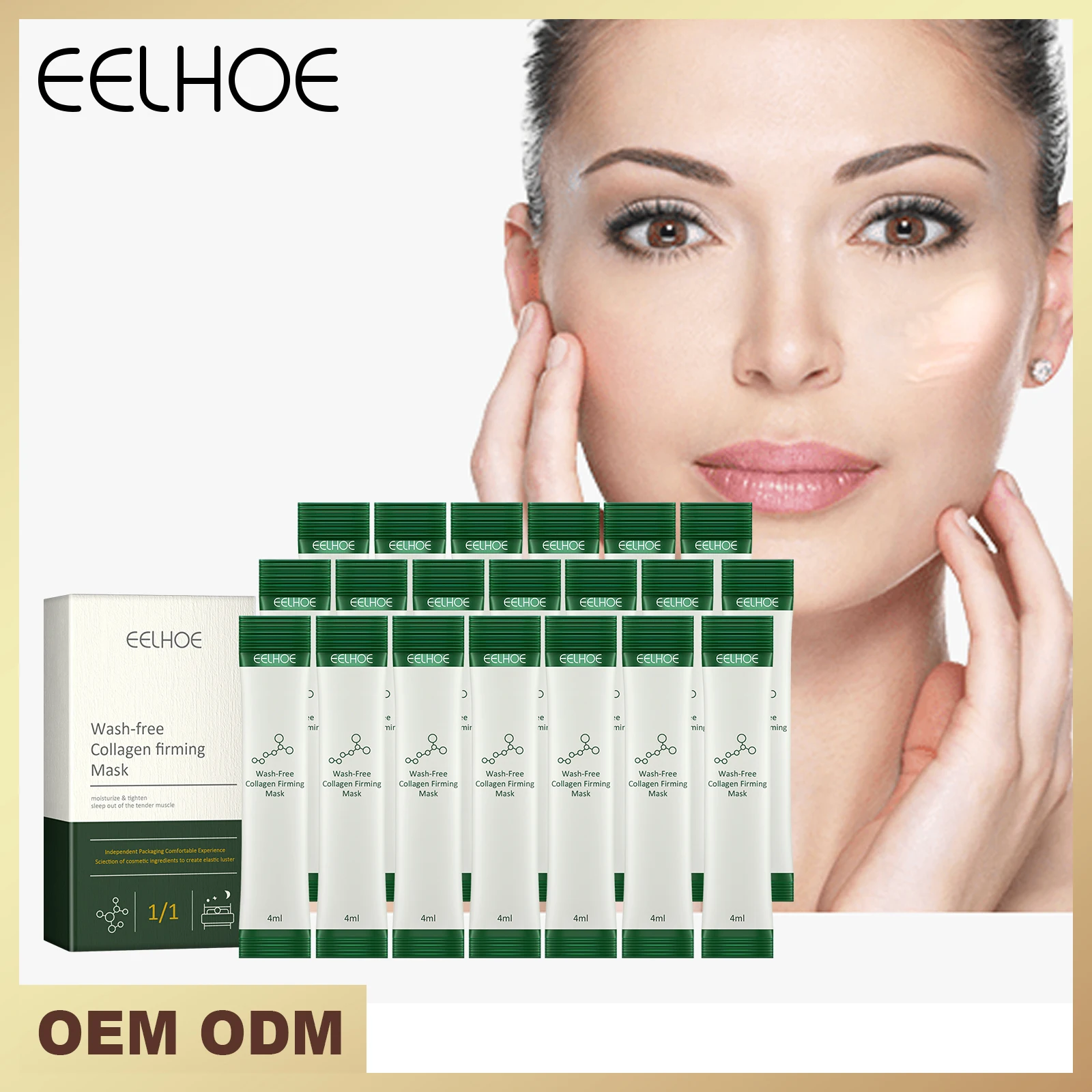 

EELHOE Коллагеновая прочная ночная пленка без стирки, маска для лица для укрепления кожи, выцветание тонких линий, увлажняющая ночная жидкость