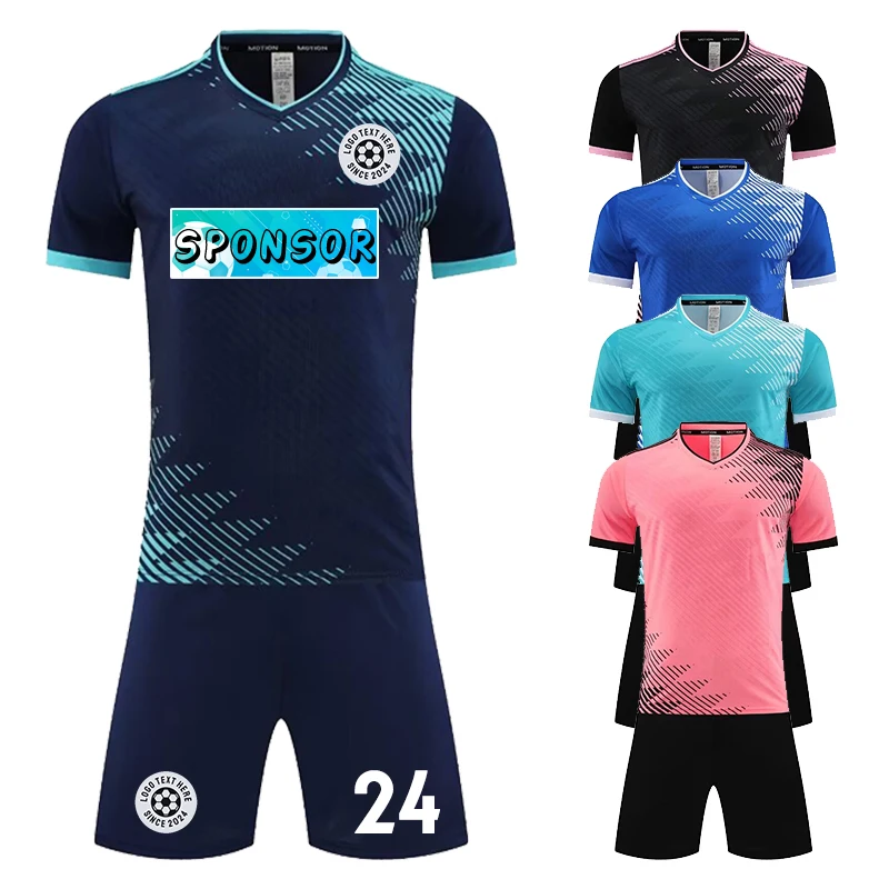 New Season Men Child Training Football Uniform Outfit Adult Kids Soccer Jersey Suits Sublimation Blank Custom Quick Drying