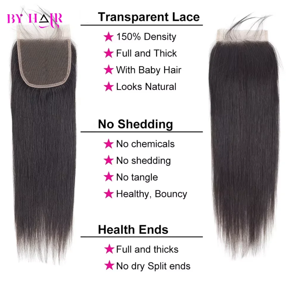 12A Straight Human Hair Bundles Bone Straight 100% Human Hair Bundle With Closure 4x4 Lace Closure with 36 38 40 inch Remy Hair