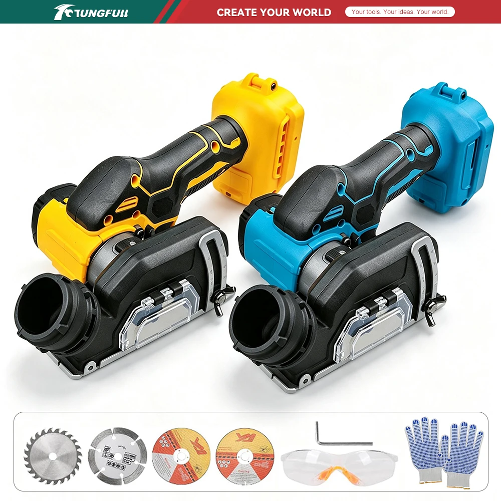 3 Inch Cordless Electric Small Cutting Machine Compact Cut OFF 75MM 20000RPM Mini Angle Grinder for Makita/Dewalt 18-21V Battery