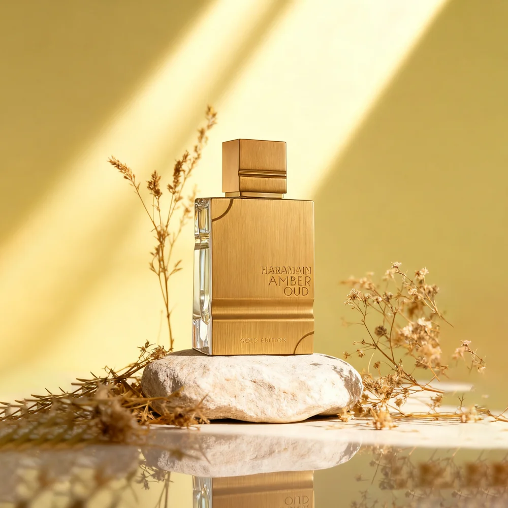 عطر Haramain Gold Edition للجنسين Eau De Parfum، عطر وودي غني بالعنبر - هدية مثالية لعيد الميلاد للرجال والنساء