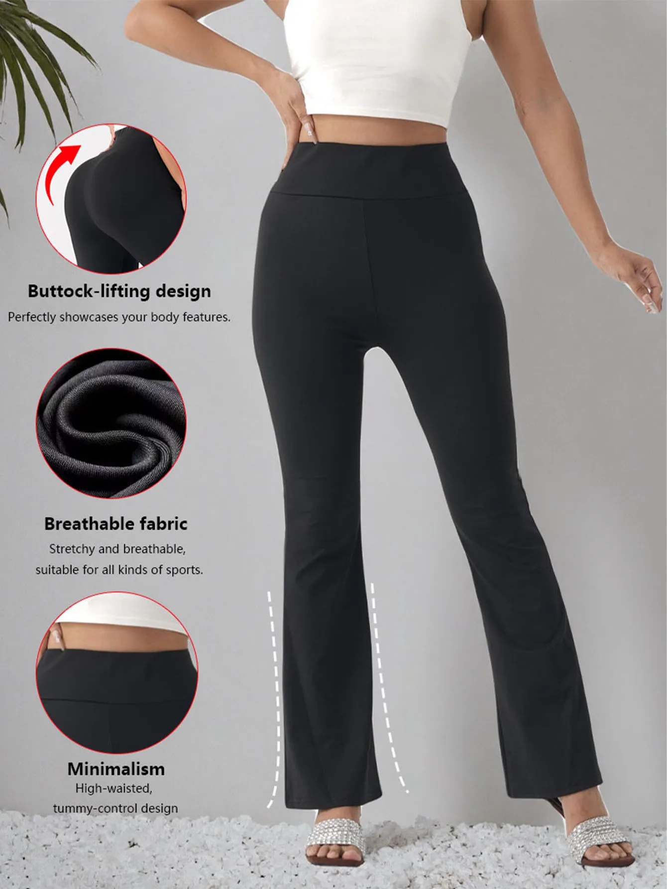 

Женские брюки для йоги с высокой талией и завязками, широкие повседневные брюки, брюки для йоги, свободные брюки для бега и йоги для спортзалов.