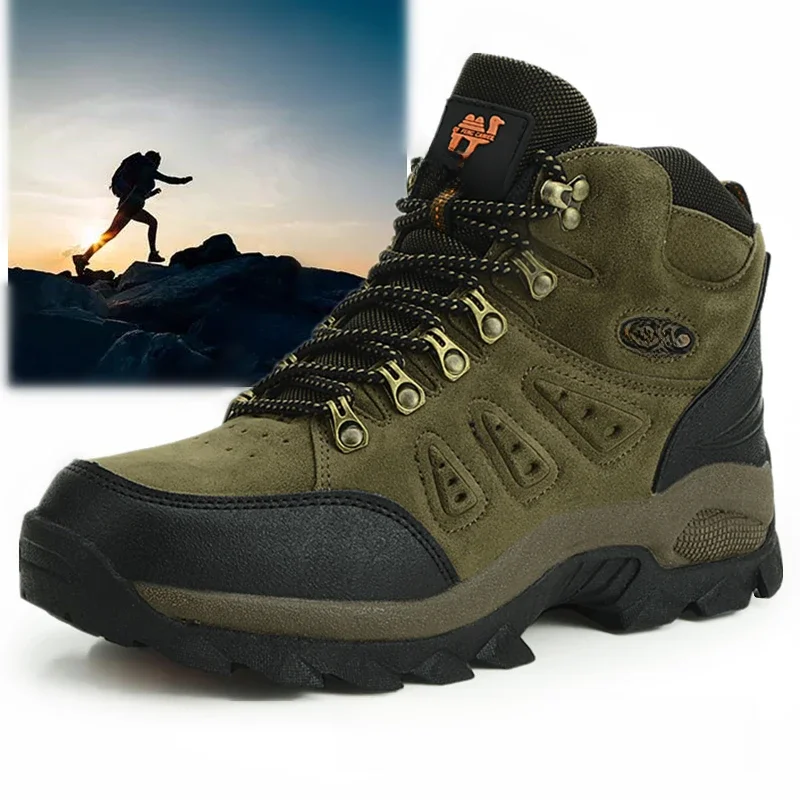 Grande taille 48 bottes de randonnée hommes été hiver en plein air fourrure chaude antidérapant mode femmes chaussures garçons travail en plein air bottine automne