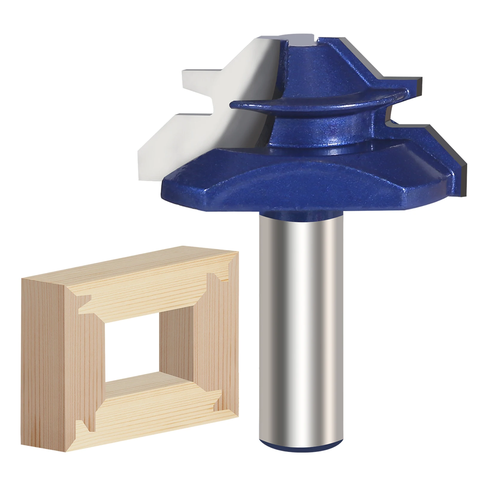 1Pc 1/2'' Shank 45 Degree Lock Miter Router Bit Tenon Carbide Wood Milling Cutter Woodworking DIY Tool