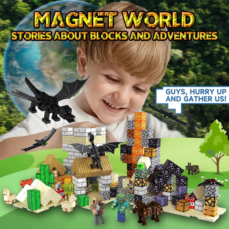 Moje magnetyczne klocki konstrukcyjne 3D, seria Desert, magnetyczne klocki konstrukcyjne DIY dla dzieci, prezenty dla dzieci