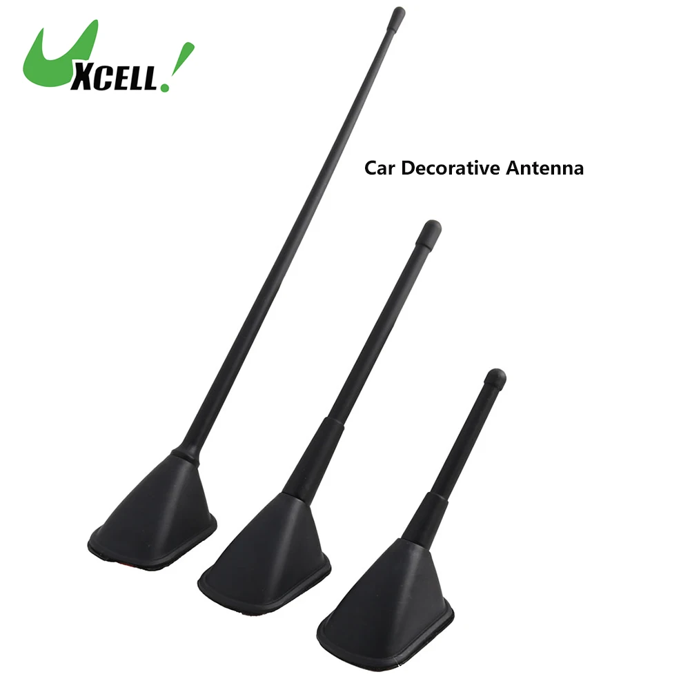 Uxcell 3 in 1 Black Car Decorative Self Adhesive Top Mount Roof Dummy Antenna Aerial