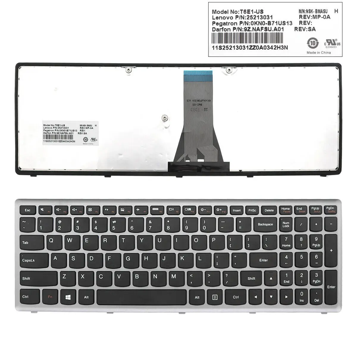 Nuevo teclado de EE. UU. Para Lenovo IdeaPad Flex 15 G500S S500 marco gris negro