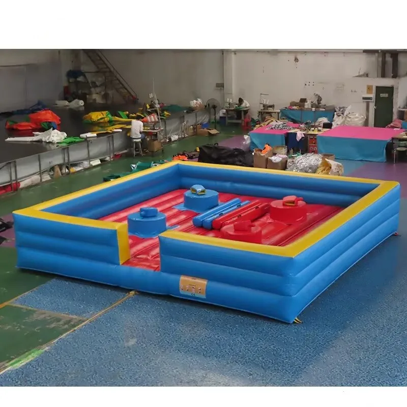 4 Player PVC Outdoor Fighting Inflatable Jousting Arena 4X4m Inflatable Gladiator Jousting Games For Party Rental