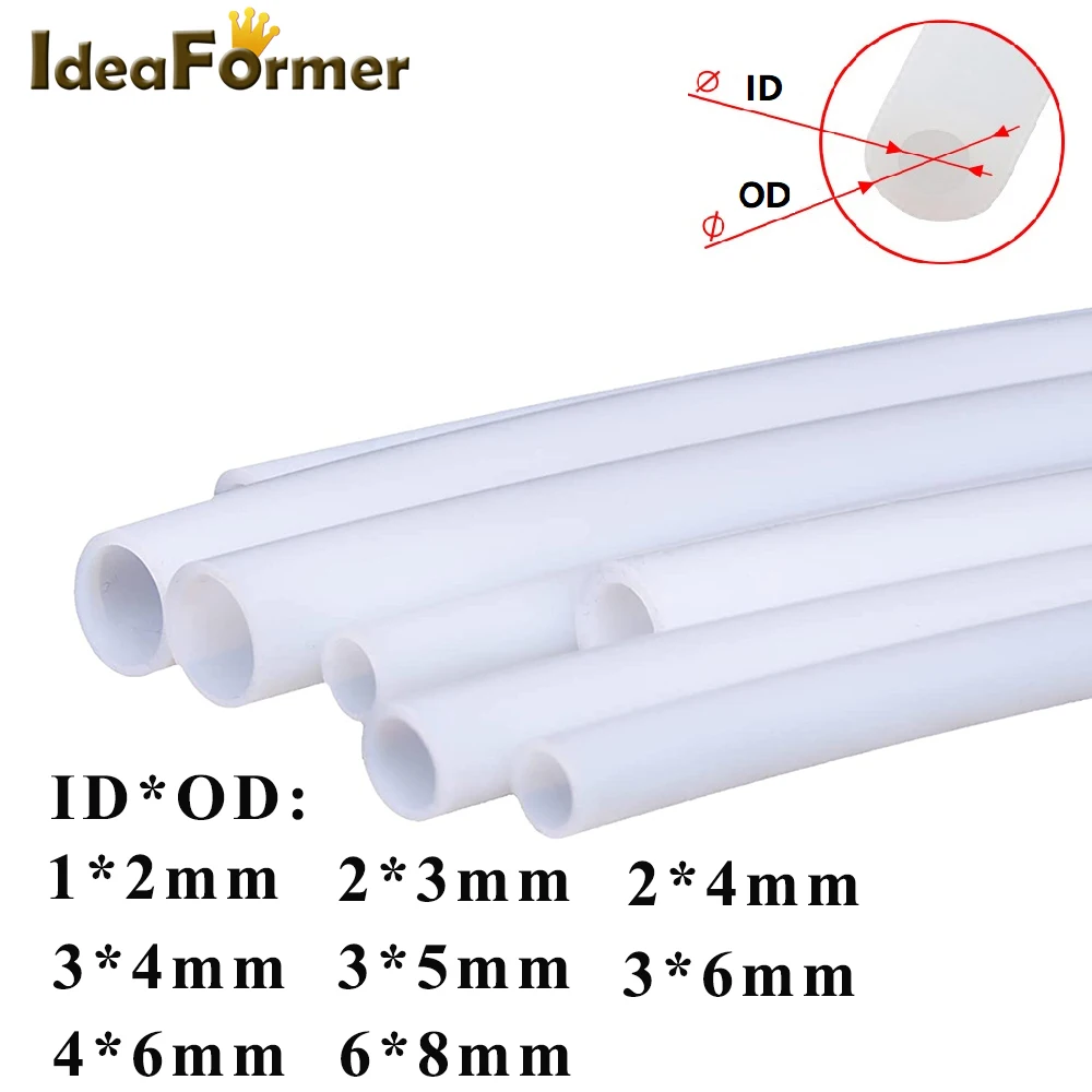 50m rura PTFE rura Teflonto ID 2mm 3mm 4mm 6mm dla 1.75/3.0mm Filament 3D drukarka głowica drukująca RepRap Rostock wytłaczarki Bowden