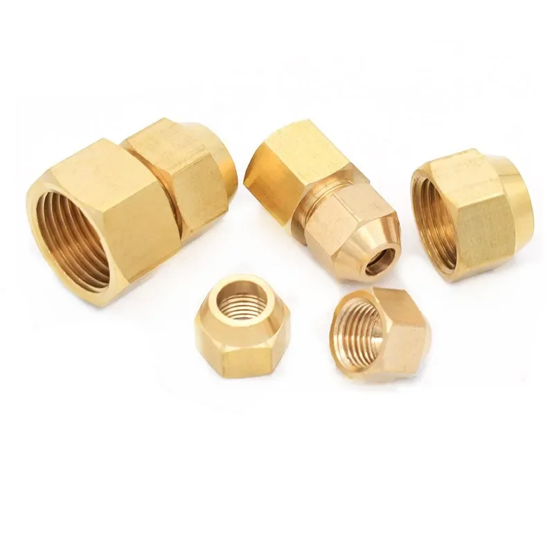 Miedziane rozkloszowane łączniki rurowe 1/8 "1/4" 3/8 "1/2" gwint żeński 6mm 8mm 10mm rura OD klimatyzacja chłodnictwo łączniki rurowe — zdjęcie 2