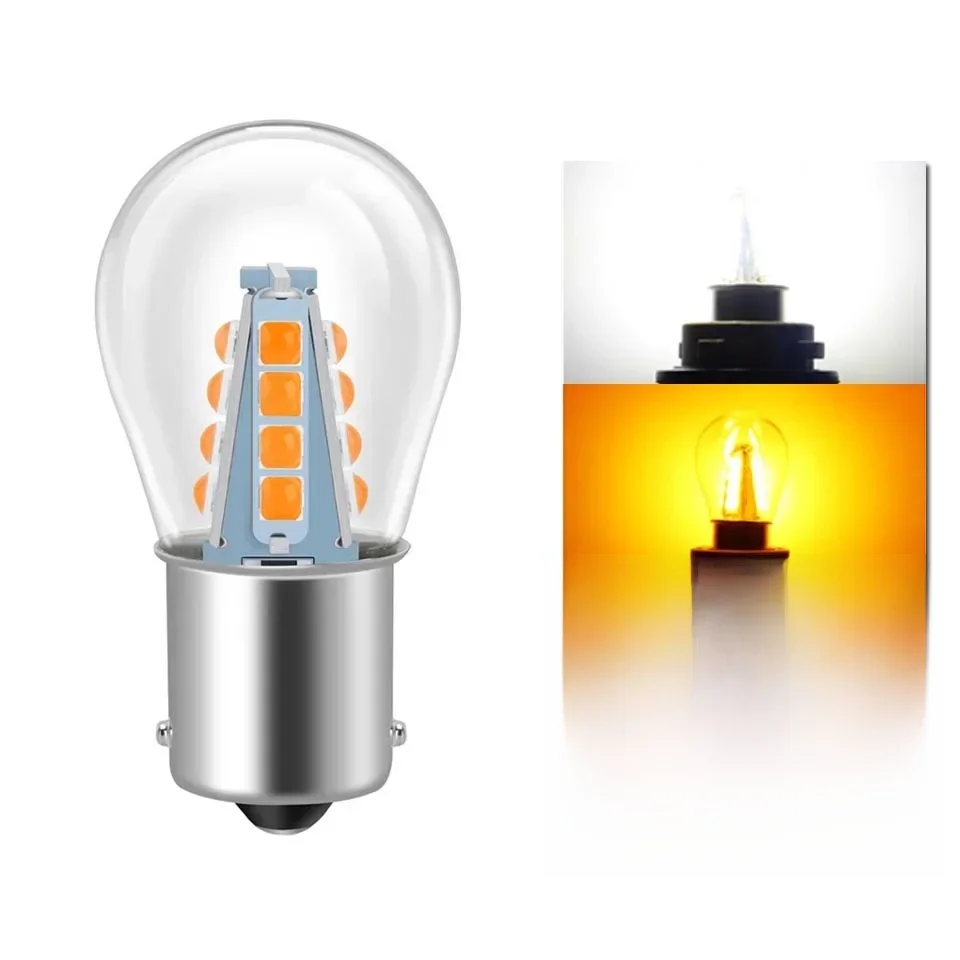1x 1156 LED Ba15s P21w SMD 3030 Samochodowa żarówka szklana S25 Biała 12 V 24 V Automatyczna lampa cofania Drop Shipping Obsługiwana — zdjęcie 2