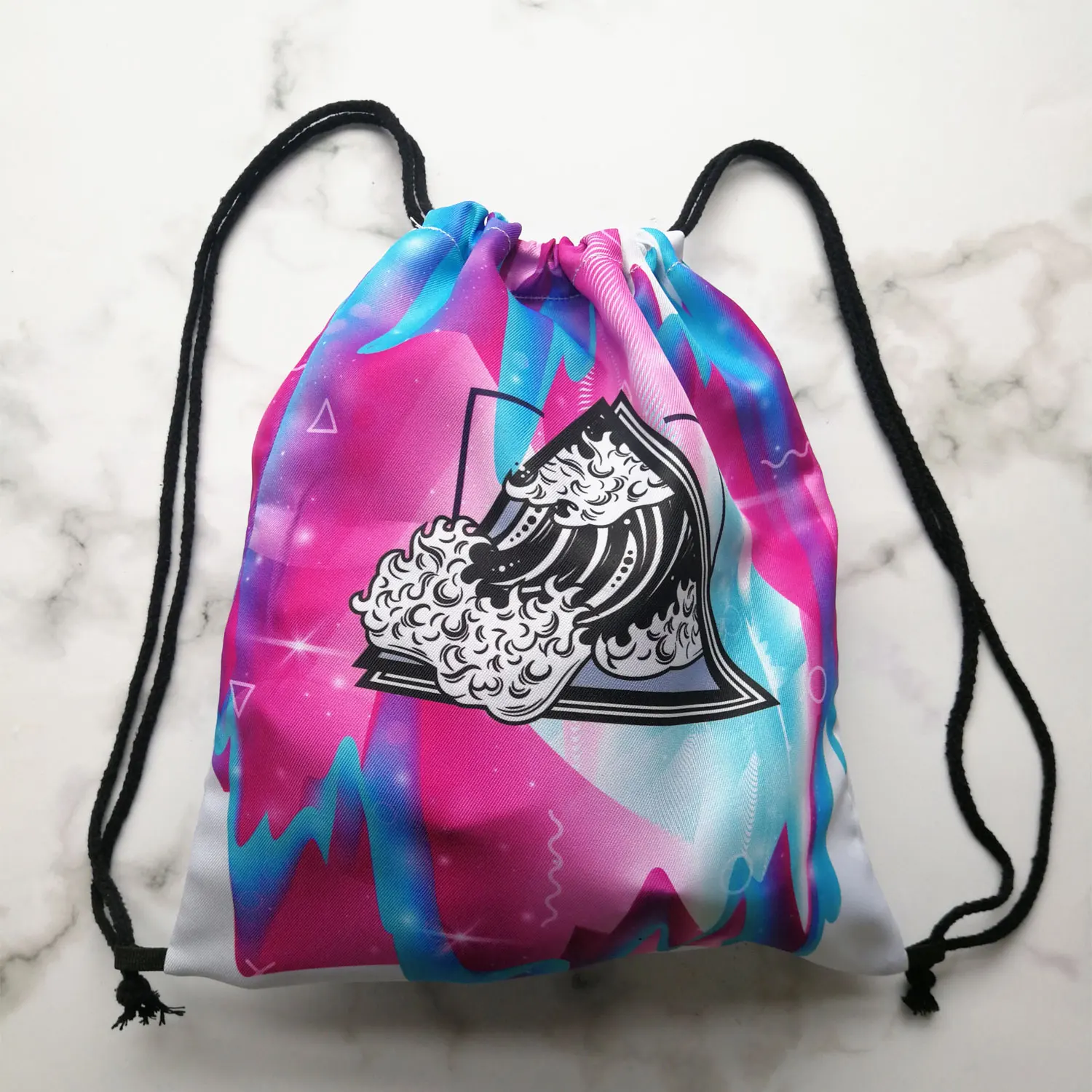 Travel Drawstring Pocket Fashion Cute Unicorn Floral Printed Shoes Bag Kawaii Animal Backpack For Women 2022 Year Customizable