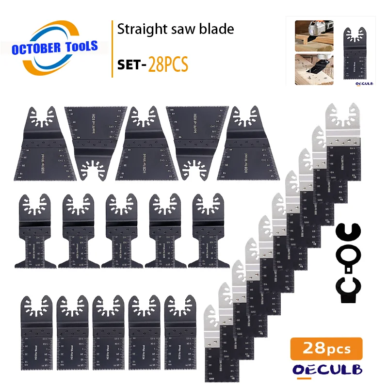 

Professional 28PC Oscillating Multi-Tool Complete Set: Fast Flush Cutting, Sanding, Scraping Versatility, Low Vibration Control,