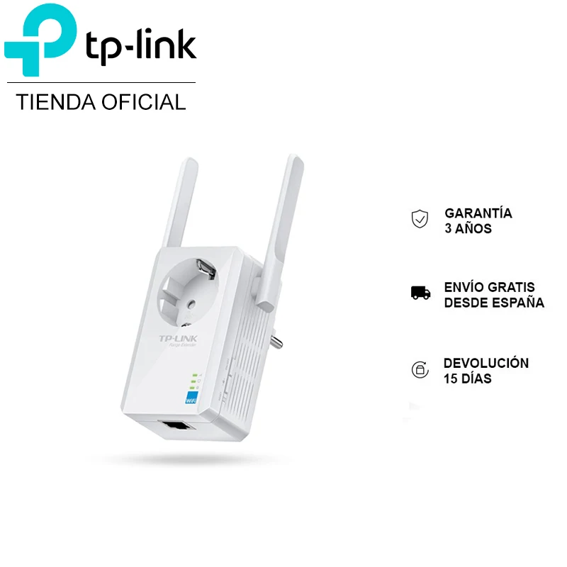 TP-LINK TL-WA860RE, signal booster, wifi plug (300Mbps), TP Link repeater wifi, N300 WiFi repeater, ethernet port (10/100Mbps), 2 antennas, wifi repeater tplink