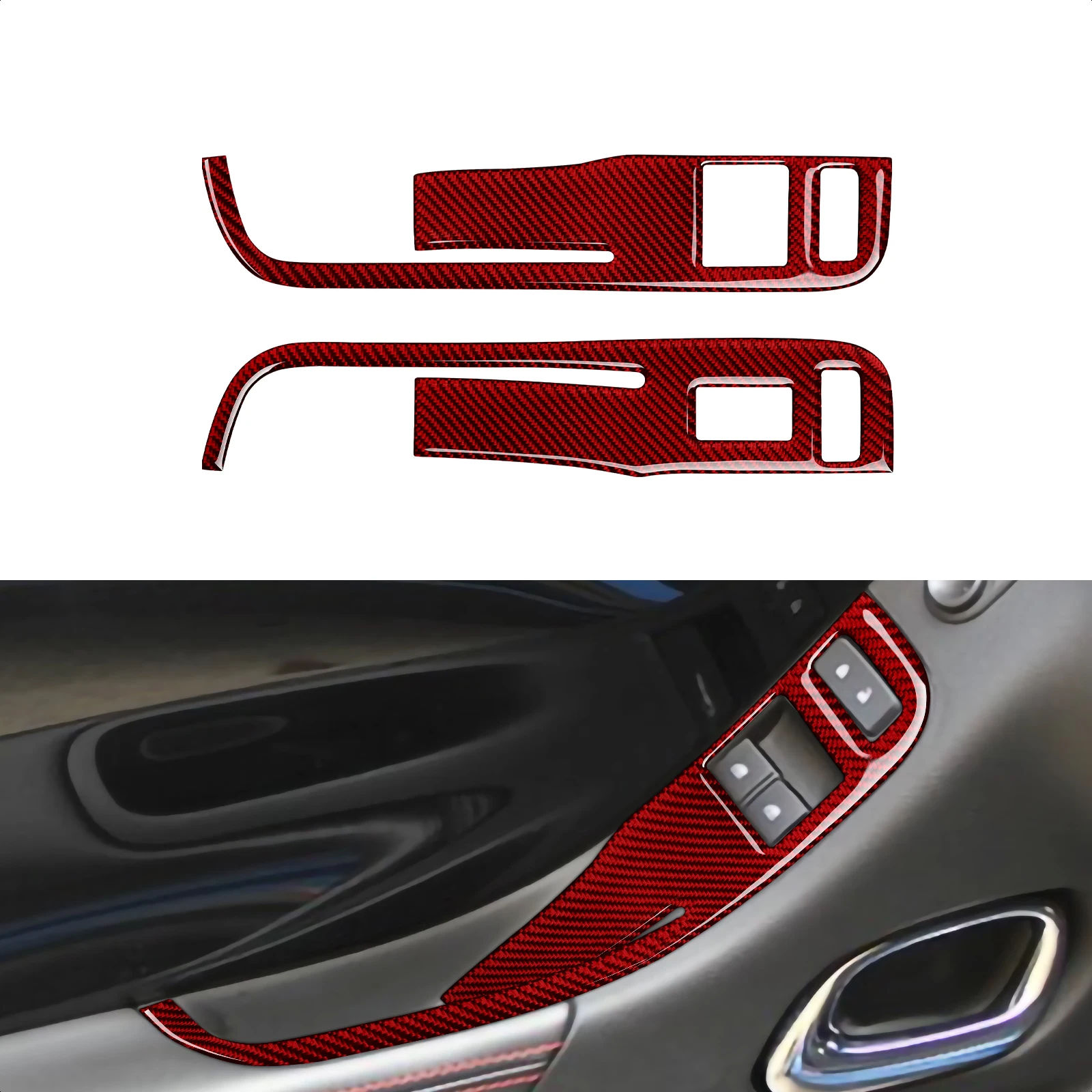 

Car Window Lift Switch Sticker Decal Carbon Fiber Interior Trim Cover for Chevrolet Camaro 2013 2014 2015 Accessories