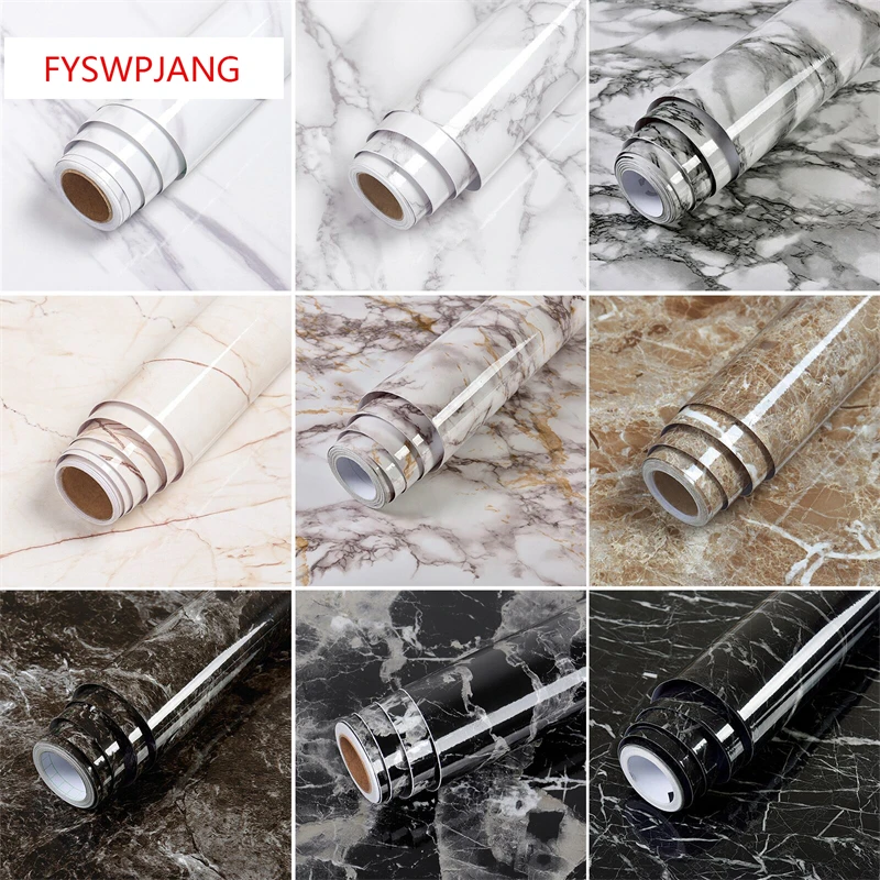 14 Colors Self Adhesive Marble Wallpaper Peel And Stick Waterproof Bathroom Kitchen Cabinets Desktop Stickers Home Decor Film