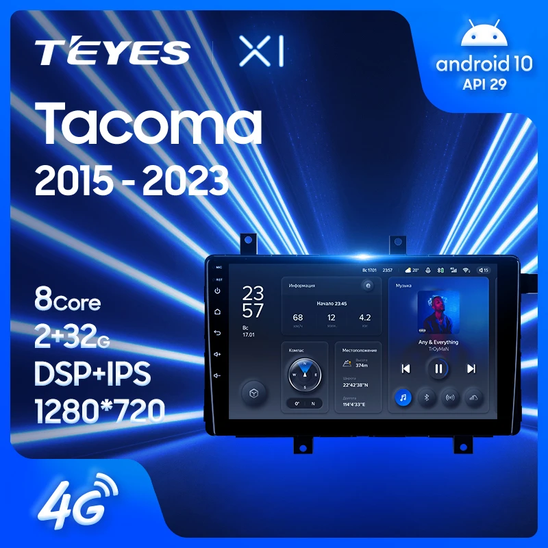 TEYES X1 For Toyota Tacoma N300 2015 - 2023 Car Radio Multimedia Video Player Navigation GPS Android 10 No 2din 2 din DVD