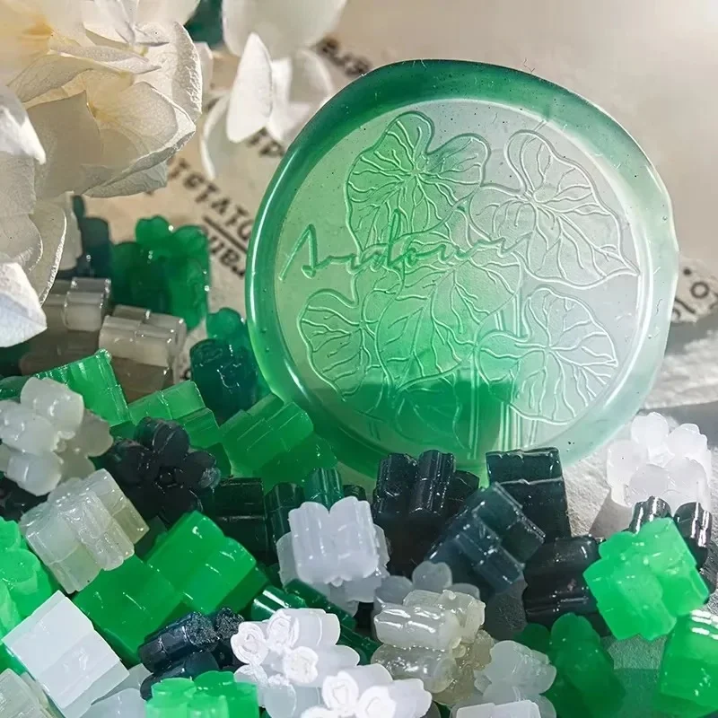 60 stks Semi Transparante Jade Kleur Lakzegel Stempel Deeltjes Sakura Vorm Wax Materiaal DIY Handboek Wenskaart Afdichting Tool - afbeelding 2