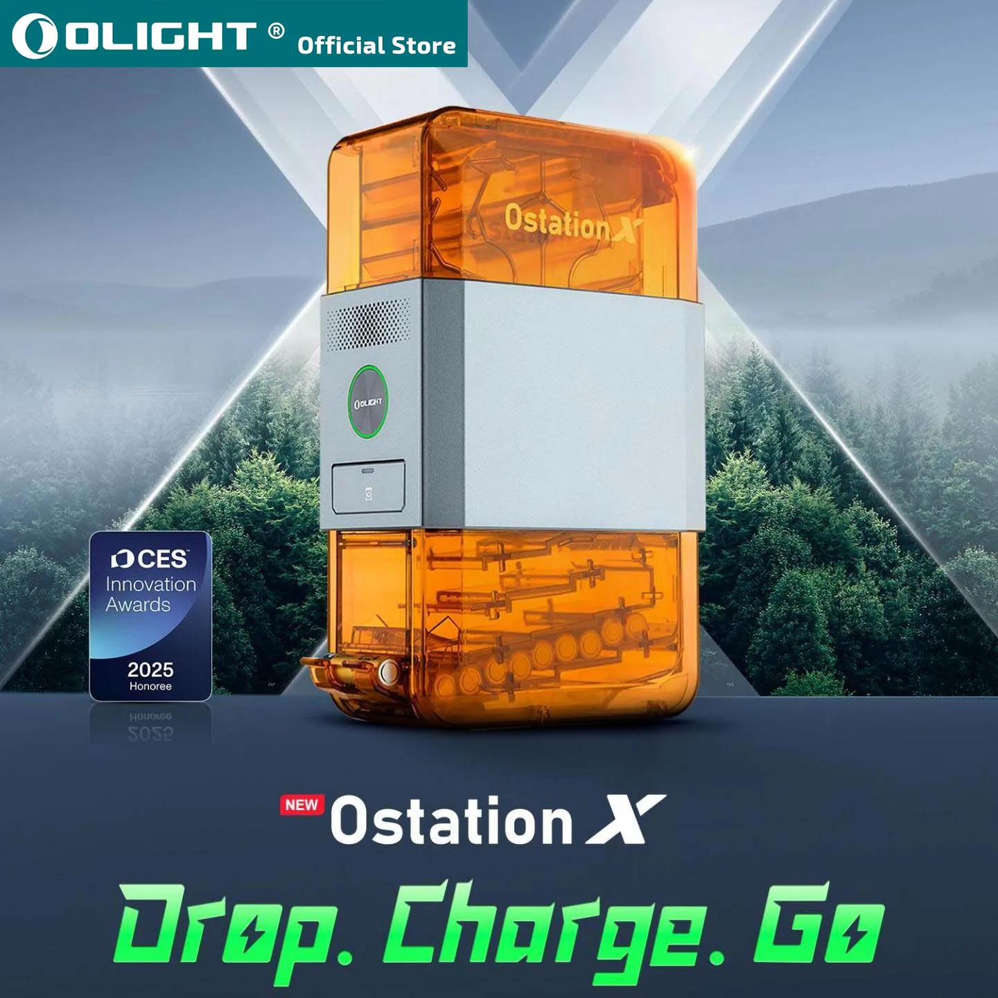 OLlGHT cargador de batería Ostation X para baterías recargables AA, carga/prueba/almacenamiento, detección de batería mala, Control por aplicación