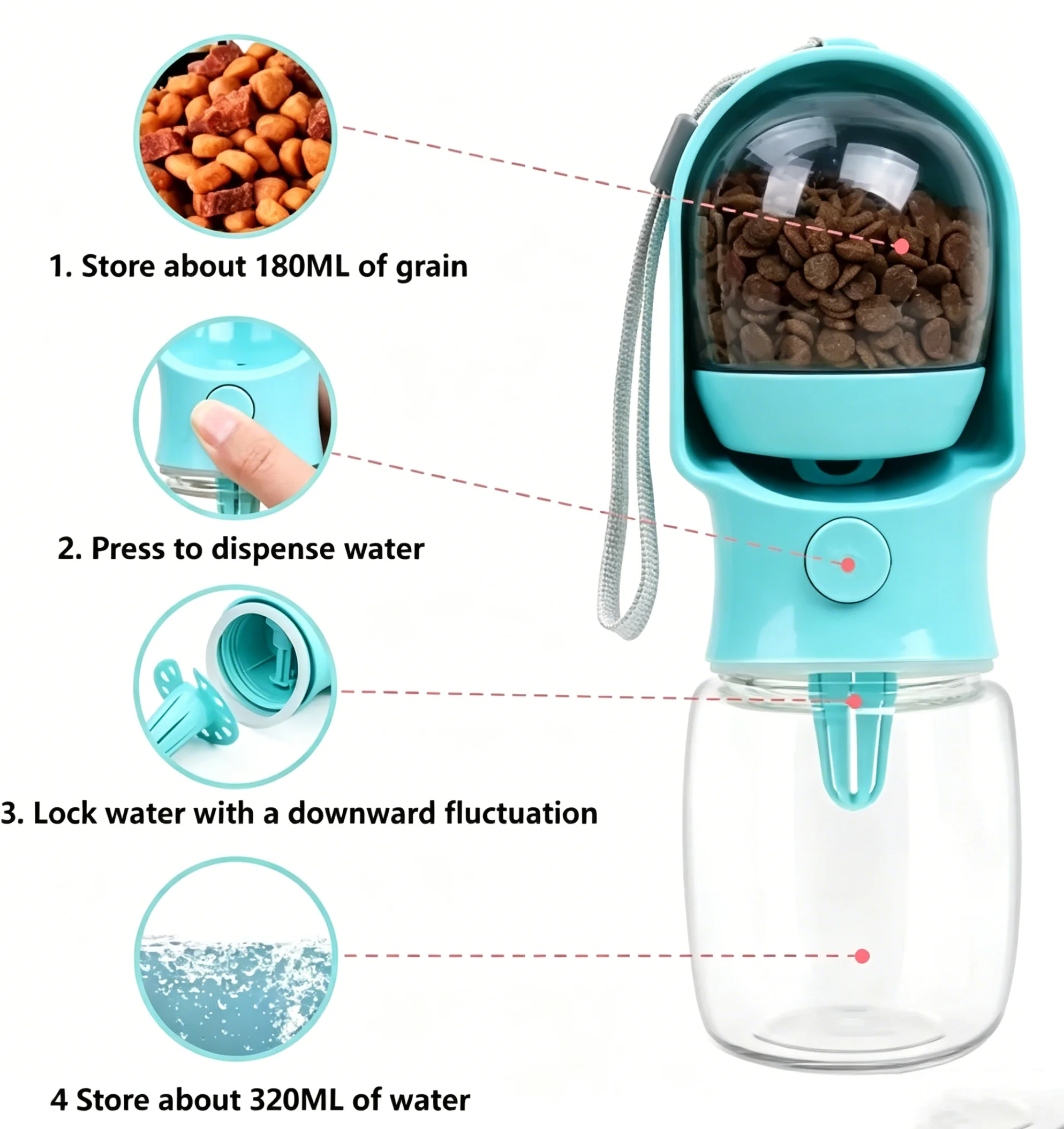 Garrafa de Água Portátil 2 em  - Food Storage Hiking avaliação e preço