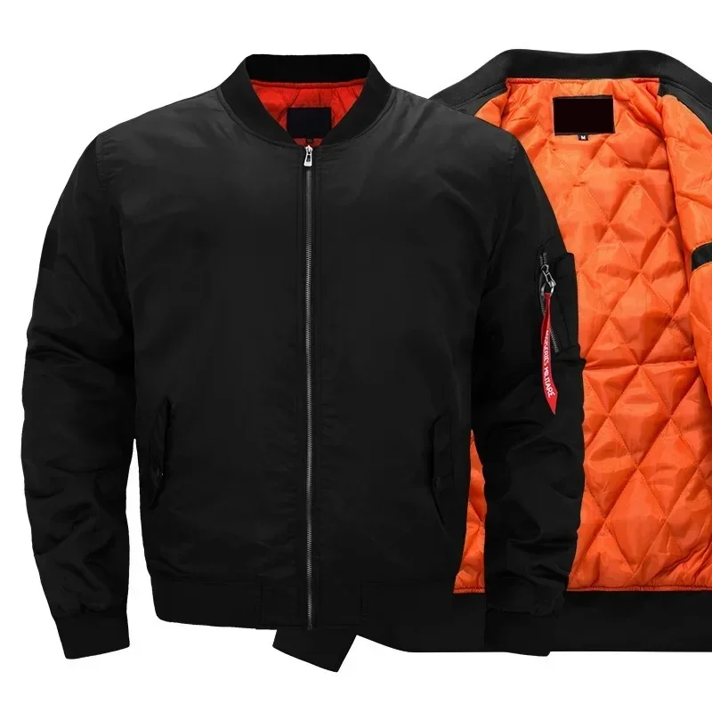MA-1 Bomber Flight Jacket dla mężczyzn Grube i cienkie kurtki casualowe z zamkiem błyskawicznym Baseball Pilot Wodoodporny płaszcz zimowy Męski Plus Size 8XL — zdjęcie 2
