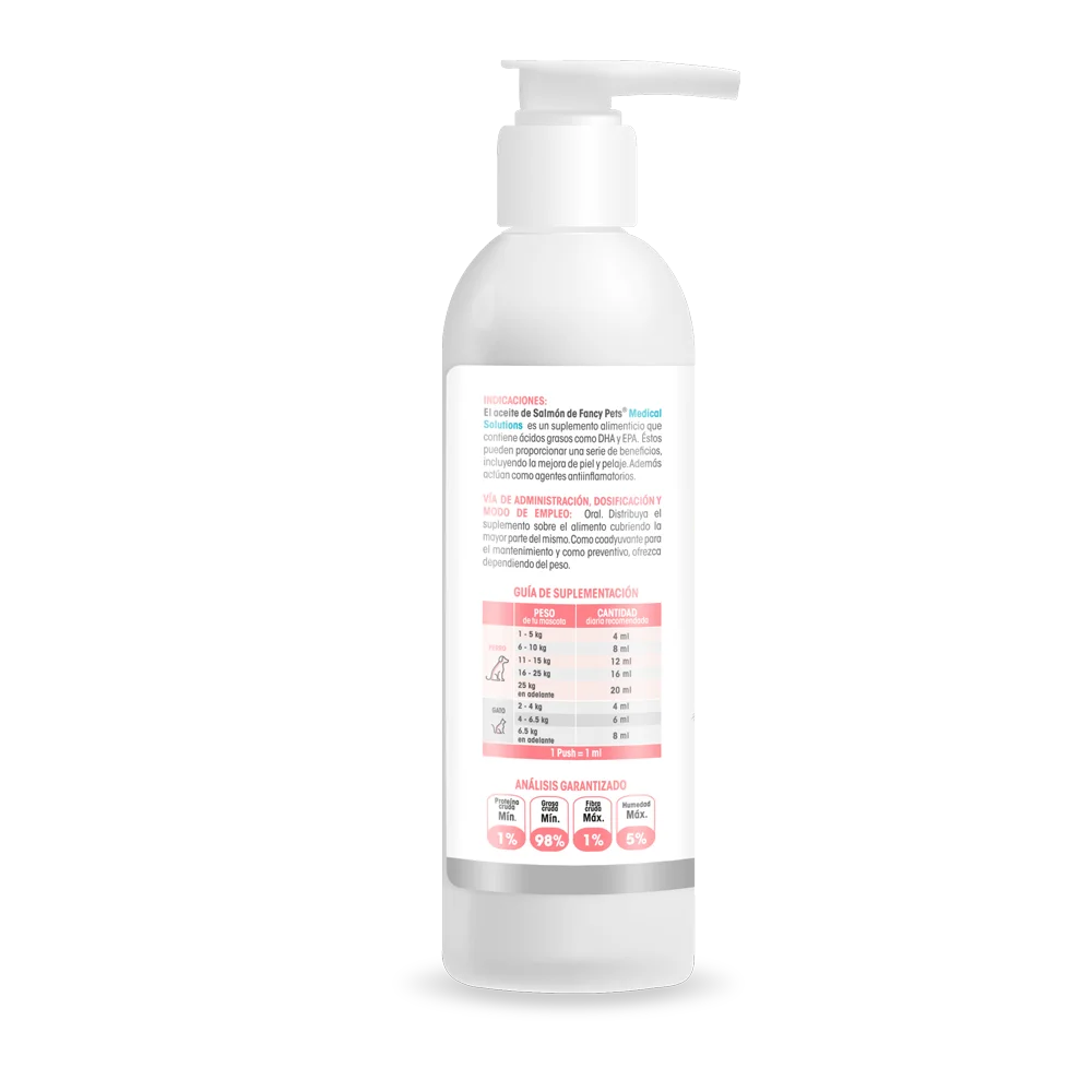 الحيوانات الأليفة الفاخرة. زيت السلمون السيدة للكلاب والقطط 490 مل مع أوميغا 3، دارا وإيبا. يعزز البشرة الصحية، معطف لامع، ويقلل من الالتهابات الجلدية، ويحسن وظائف الجهاز الهضمي