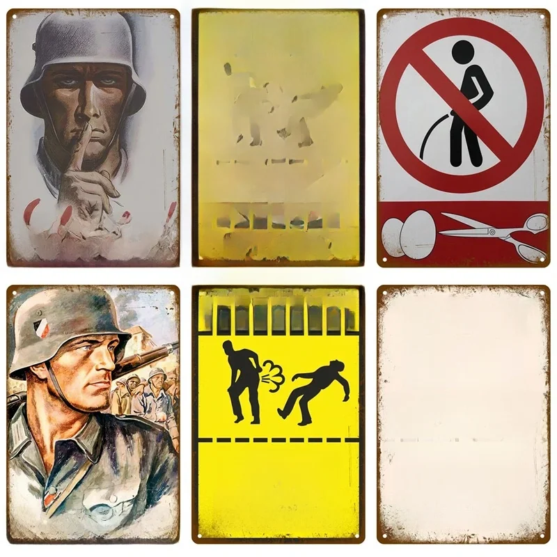 Plaque en étain pour Bar, Pub, Club, atelier, Garage, parc, cour, attention rétro, avertissement russe, panneau métallique Vintage, décoration murale de maison, Art