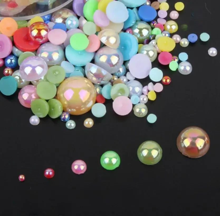 Breloque en perle demi-ronde pour ongles, style punk, nail art, fournitures gothiques bricolage, nail art, argent, design gothique, 100 pièces, N64.Tips