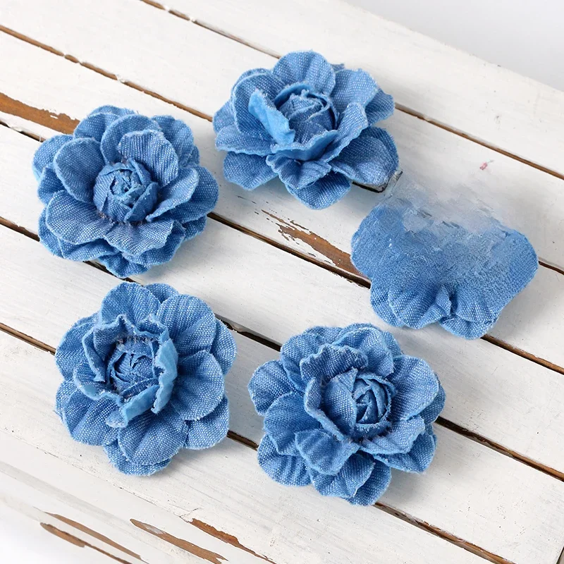 2/5 pièces bleu fleur artificielle Cowboy vêtements chapeau décoration salle salon décor bricolage anniversaire célébration couronne accessoire
