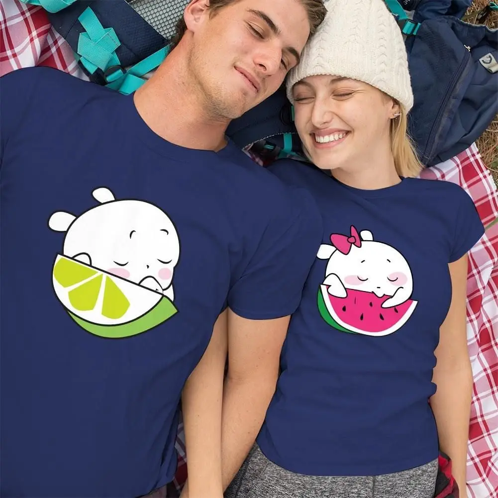 

Unisex Cute Fruits Couple T-Shirts - Adorable Matching Tee Set- Valentine's Day Gift- T-shirts for Couples