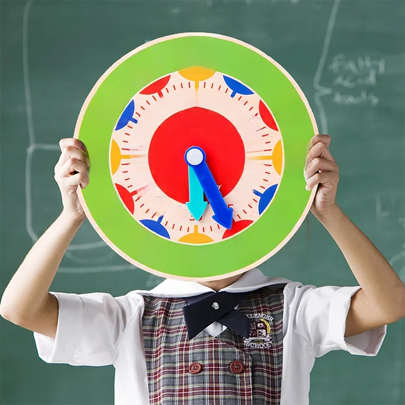 Drewniany zegar Montessori dla dzieci Zabawki do nauki czasu Pomoce dydaktyczne Zabawki edukacyjne dla dzieci Szkoła podstawowa Sprytna zabawka planszowa — zdjęcie 2