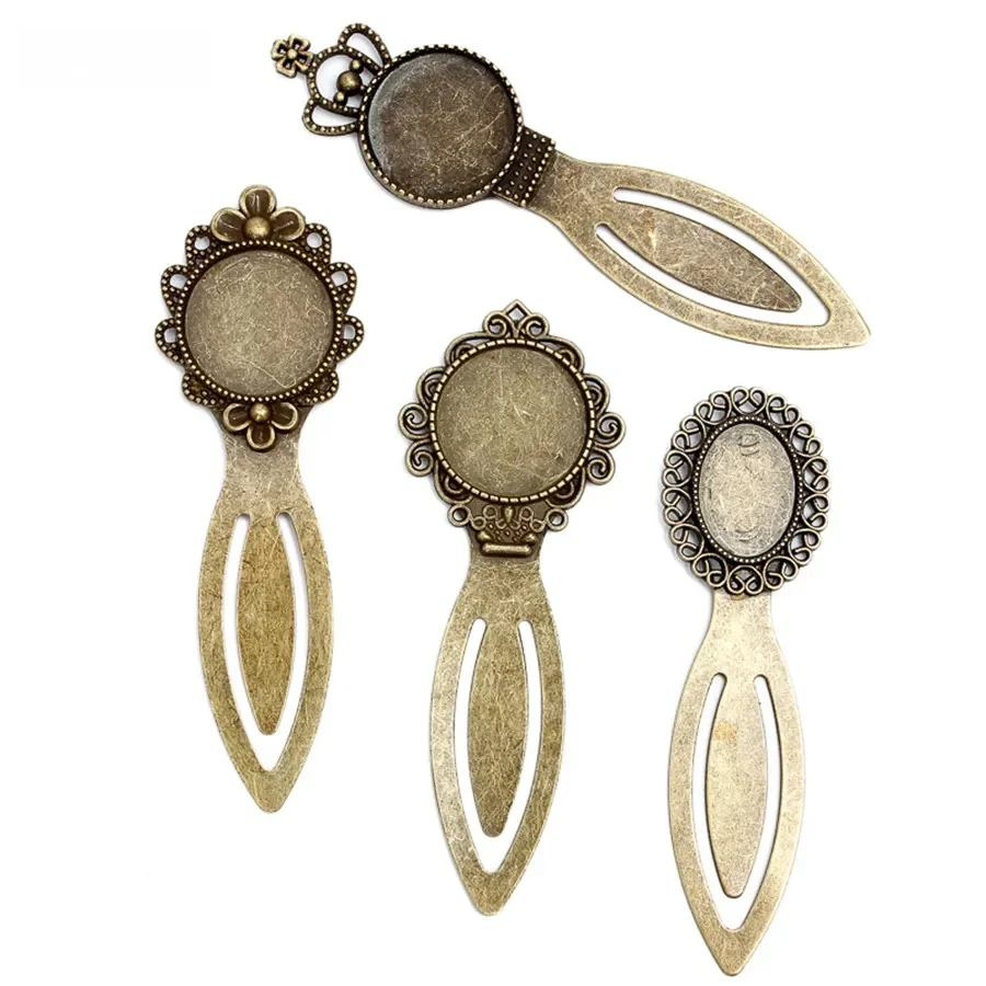 REGELIN Fashion 10 sztuk/partia antyczne Vintage Retro ręcznie robione zakładki Cabochon baza zakładka ustawienie dla Cabochon Cameo DIY zakładka — zdjęcie 2