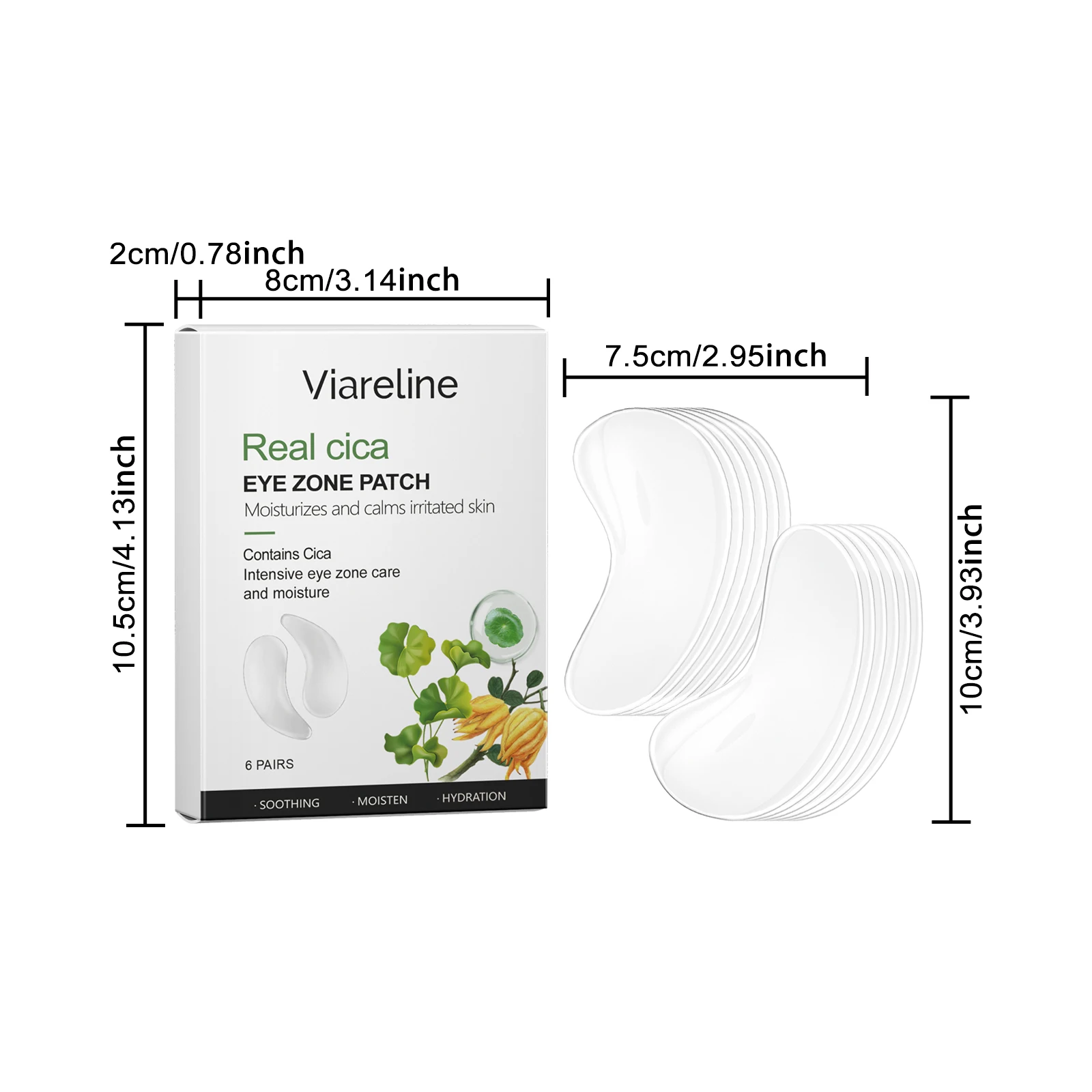 Viareline Centella Eye Mask Deeply Moisturizing Remove Wrinkles Improve Skin Texture Tightening Lifting Soothing Eye Care Mask_voghion.com