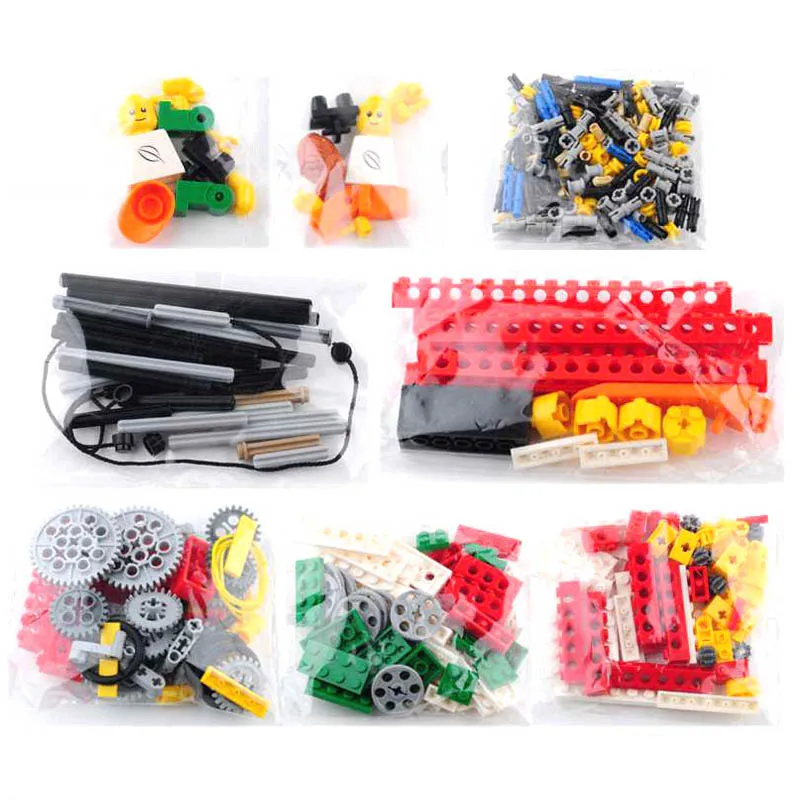 399 pçs/saco moc blocos de construção feixes técnicos engrenagens eixo e conectores tijolos peças bloco para 9689 máquinas simples conjunto diy brinquedos