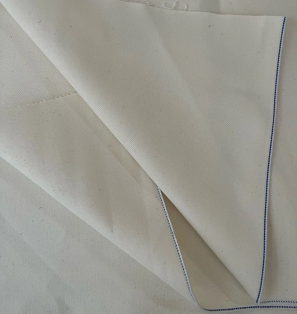 13.2 oz White Selvedge Denim Fabric For Making Jeans Upholstery By The Yard PFD Salvedge Jeans Cloth Wholesale W2620727-2