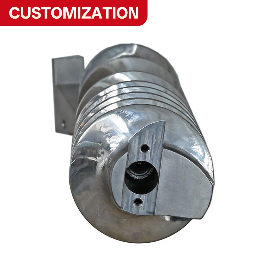 OEM-customized stainless steel extruder screws for food processing, offering CNC machining services and food machinery component